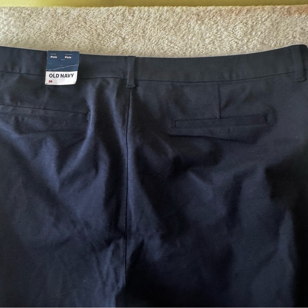 Old Navy NEW High Waisted Pixie 26 Pockets Straight Ankle Pants Stretch Zip Blue - Picture 7 of 16